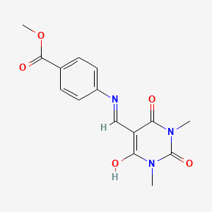 molecular formula C15H15N3O5 B10867109 methyl 4-{[(1,3-dimethyl-2,4,6-trioxotetrahydropyrimidin-5(2H)-ylidene)methyl]amino}benzoate 