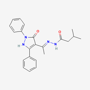 molecular formula C22H24N4O2 B10867111 3-methyl-N'-[(1Z)-1-(5-oxo-1,3-diphenyl-1,5-dihydro-4H-pyrazol-4-ylidene)ethyl]butanehydrazide 