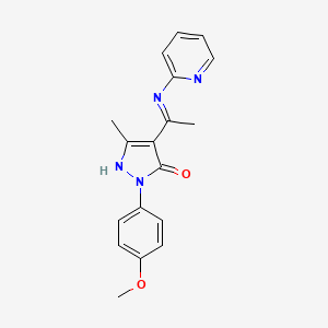 molecular formula C18H18N4O2 B10867116 (4Z)-2-(4-methoxyphenyl)-5-methyl-4-[1-(pyridin-2-ylamino)ethylidene]-2,4-dihydro-3H-pyrazol-3-one 