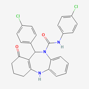 N,11-bis(4-chlorophenyl)-1-oxo-1,2,3,4,5,11-hexahydro-10H-dibenzo[b,e][1,4]diazepine-10-carboxamide