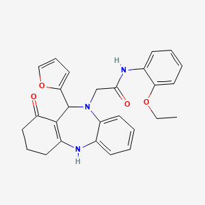 molecular formula C27H27N3O4 B10867148 N-(2-ethoxyphenyl)-2-[11-(2-furyl)-1-oxo-1,2,3,4,5,11-hexahydro-10H-dibenzo[b,e][1,4]diazepin-10-yl]acetamide 