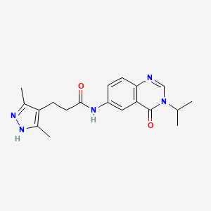 molecular formula C19H23N5O2 B10867164 3-(3,5-dimethyl-1H-pyrazol-4-yl)-N-[4-oxo-3-(propan-2-yl)-3,4-dihydroquinazolin-6-yl]propanamide 