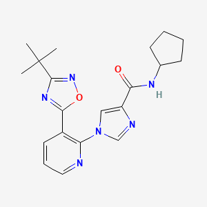 1-[3-(3-tert-butyl-1,2,4-oxadiazol-5-yl)pyridin-2-yl]-N-cyclopentyl-1H-imidazole-4-carboxamide