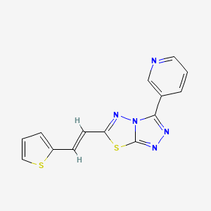 molecular formula C14H9N5S2 B10867176 3-(pyridin-3-yl)-6-[(E)-2-(thiophen-2-yl)ethenyl][1,2,4]triazolo[3,4-b][1,3,4]thiadiazole 