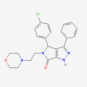 molecular formula C23H23ClN4O2 B10867184 4-(4-chlorophenyl)-5-[2-(morpholin-4-yl)ethyl]-3-phenyl-4,5-dihydropyrrolo[3,4-c]pyrazol-6(1H)-one 