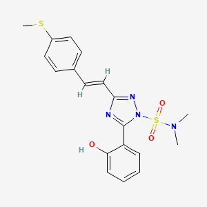 molecular formula C19H20N4O3S2 B10867221 5-(2-hydroxyphenyl)-N,N-dimethyl-3-{(E)-2-[4-(methylsulfanyl)phenyl]ethenyl}-1H-1,2,4-triazole-1-sulfonamide 