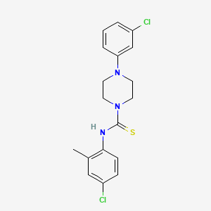 molecular formula C18H19Cl2N3S B10867237 N-(4-chloro-2-methylphenyl)-4-(3-chlorophenyl)piperazine-1-carbothioamide 