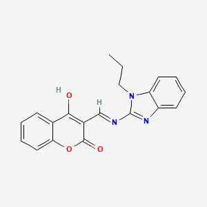 4-hydroxy-3-{(E)-[(1-propyl-1H-benzimidazol-2-yl)imino]methyl}-2H-chromen-2-one