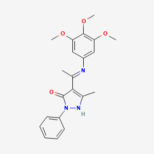 (4Z)-5-methyl-2-phenyl-4-{1-[(3,4,5-trimethoxyphenyl)amino]ethylidene}-2,4-dihydro-3H-pyrazol-3-one