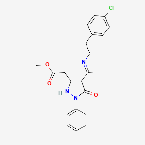 methyl [(4Z)-4-(1-{[2-(4-chlorophenyl)ethyl]amino}ethylidene)-5-oxo-1-phenyl-4,5-dihydro-1H-pyrazol-3-yl]acetate