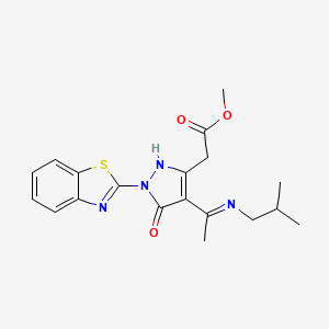 methyl [(4Z)-1-(1,3-benzothiazol-2-yl)-4-{1-[(2-methylpropyl)amino]ethylidene}-5-oxo-4,5-dihydro-1H-pyrazol-3-yl]acetate