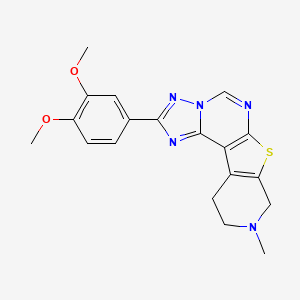 molecular formula C19H19N5O2S B10867312 4-(3,4-dimethoxyphenyl)-13-methyl-10-thia-3,5,6,8,13-pentazatetracyclo[7.7.0.02,6.011,16]hexadeca-1(9),2,4,7,11(16)-pentaene 