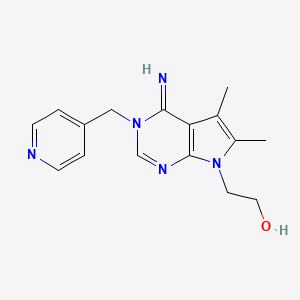 2-[4-imino-5,6-dimethyl-3-(pyridin-4-ylmethyl)-3,4-dihydro-7H-pyrrolo[2,3-d]pyrimidin-7-yl]ethanol