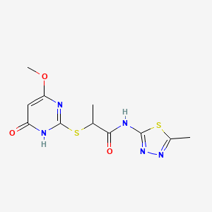 2-[(4-methoxy-6-oxo-1,6-dihydropyrimidin-2-yl)sulfanyl]-N-(5-methyl-1,3,4-thiadiazol-2-yl)propanamide