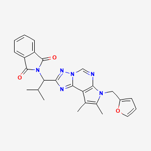 2-{1-[7-(furan-2-ylmethyl)-8,9-dimethyl-7H-pyrrolo[3,2-e][1,2,4]triazolo[1,5-c]pyrimidin-2-yl]-2-methylpropyl}-1H-isoindole-1,3(2H)-dione