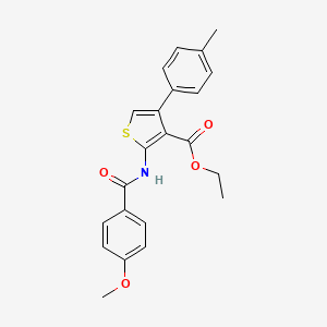 molecular formula C22H21NO4S B10867342 Ethyl 2-{[(4-methoxyphenyl)carbonyl]amino}-4-(4-methylphenyl)thiophene-3-carboxylate 