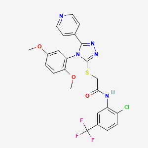 molecular formula C24H19ClF3N5O3S B10867357 N-[2-chloro-5-(trifluoromethyl)phenyl]-2-{[4-(2,5-dimethoxyphenyl)-5-(pyridin-4-yl)-4H-1,2,4-triazol-3-yl]sulfanyl}acetamide CAS No. 889949-17-1