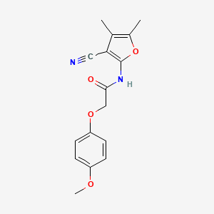 molecular formula C16H16N2O4 B10867361 N-(3-cyano-4,5-dimethylfuran-2-yl)-2-(4-methoxyphenoxy)acetamide 