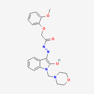 2-(2-methoxyphenoxy)-N'-[(3Z)-1-(morpholin-4-ylmethyl)-2-oxo-1,2-dihydro-3H-indol-3-ylidene]acetohydrazide