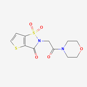 molecular formula C11H12N2O5S2 B10867378 2-[2-(morpholin-4-yl)-2-oxoethyl]thieno[2,3-d][1,2]thiazol-3(2H)-one 1,1-dioxide 