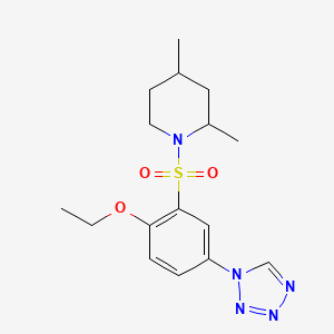 molecular formula C16H23N5O3S B10867405 1-{[2-ethoxy-5-(1H-tetrazol-1-yl)phenyl]sulfonyl}-2,4-dimethylpiperidine 