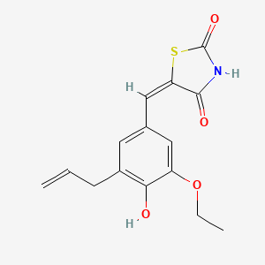 (5E)-5-[3-ethoxy-4-hydroxy-5-(prop-2-en-1-yl)benzylidene]-1,3-thiazolidine-2,4-dione