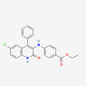 Ethyl 4-[(6-chloro-2-oxo-4-phenyl-1,2-dihydroquinolin-3-yl)amino]benzoate