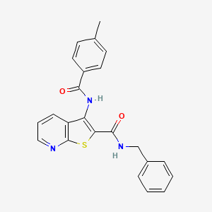 molecular formula C23H19N3O2S B10867447 N-benzyl-3-[(4-methylbenzoyl)amino]thieno[2,3-b]pyridine-2-carboxamide 