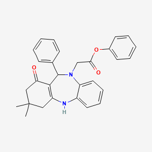 phenyl (3,3-dimethyl-1-oxo-11-phenyl-1,2,3,4,5,11-hexahydro-10H-dibenzo[b,e][1,4]diazepin-10-yl)acetate