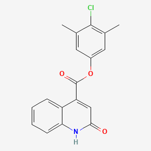 molecular formula C18H14ClNO3 B10867485 4-Chloro-3,5-dimethylphenyl 2-hydroxyquinoline-4-carboxylate 