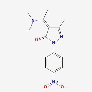 molecular formula C14H16N4O3 B10867503 (4Z)-4-[1-(dimethylamino)ethylidene]-5-methyl-2-(4-nitrophenyl)-2,4-dihydro-3H-pyrazol-3-one 