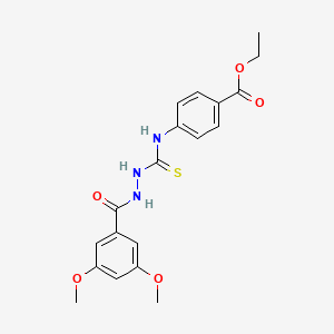 molecular formula C19H21N3O5S B10867518 Ethyl 4-[({2-[(3,5-dimethoxyphenyl)carbonyl]hydrazinyl}carbonothioyl)amino]benzoate 