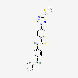 molecular formula C23H23N7S2 B10867551 N-[4-(phenylamino)phenyl]-4-[5-(thiophen-2-yl)-2H-tetrazol-2-yl]piperidine-1-carbothioamide 