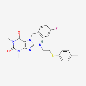 7-(4-fluorobenzyl)-1,3-dimethyl-8-({2-[(4-methylphenyl)sulfanyl]ethyl}amino)-3,7-dihydro-1H-purine-2,6-dione