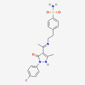 4-[2-({(1Z)-1-[1-(4-fluorophenyl)-3-methyl-5-oxo-1,5-dihydro-4H-pyrazol-4-ylidene]ethyl}amino)ethyl]benzenesulfonamide