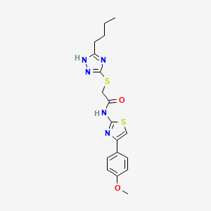 molecular formula C18H21N5O2S2 B10867634 2-[(5-butyl-4H-1,2,4-triazol-3-yl)sulfanyl]-N-[4-(4-methoxyphenyl)-1,3-thiazol-2-yl]acetamide 