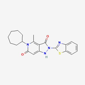 molecular formula C21H22N4O2S B10867641 2-(1,3-benzothiazol-2-yl)-5-cycloheptyl-4-methyl-1H-pyrazolo[4,3-c]pyridine-3,6(2H,5H)-dione 