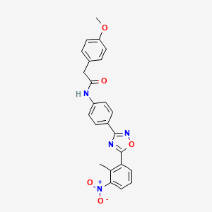 molecular formula C24H20N4O5 B10867645 2-(4-methoxyphenyl)-N-{4-[5-(2-methyl-3-nitrophenyl)-1,2,4-oxadiazol-3-yl]phenyl}acetamide 