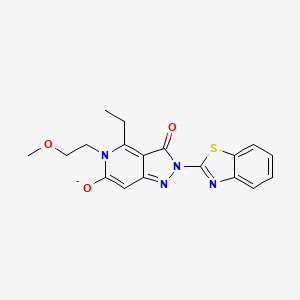 2-(1,3-benzothiazol-2-yl)-4-ethyl-5-(2-methoxyethyl)-3-oxopyrazolo[4,3-c]pyridin-6-olate