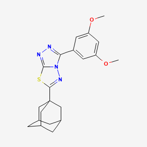 molecular formula C21H24N4O2S B10867657 3-[6-(1-Adamantyl)[1,2,4]triazolo[3,4-B][1,3,4]thiadiazol-3-YL]-5-methoxyphenyl methyl ether 