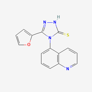 molecular formula C15H10N4OS B10867676 5-(furan-2-yl)-4-(quinolin-5-yl)-4H-1,2,4-triazole-3-thiol 