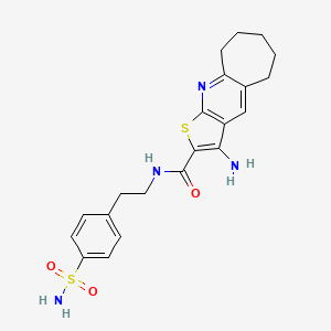 3-amino-N-[2-(4-sulfamoylphenyl)ethyl]-6,7,8,9-tetrahydro-5H-cyclohepta[b]thieno[3,2-e]pyridine-2-carboxamide