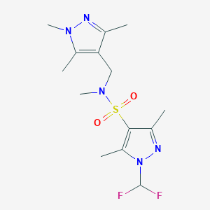 molecular formula C14H21F2N5O2S B10867699 1-(difluoromethyl)-N,3,5-trimethyl-N-[(1,3,5-trimethyl-1H-pyrazol-4-yl)methyl]-1H-pyrazole-4-sulfonamide 