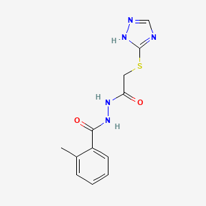 molecular formula C12H13N5O2S B10867719 2-methyl-N'-[(4H-1,2,4-triazol-3-ylsulfanyl)acetyl]benzohydrazide 