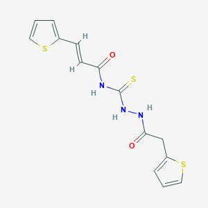 3-Thiophen-2-yl-N-[N'-(2-thiophen-2-yl-acetyl)-hydrazinocarbothioyl]-acrylamide