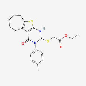 Ethyl 2-{[3-(4-methylphenyl)-4-oxo-1,3,4,5,6,7,8,9-octahydro-2H-cyclohepta[4,5]thieno[2,3-D]pyrimidin-2-YL]sulfanyl}acetate