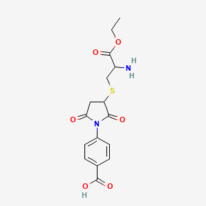 4-{3-[(2-Amino-3-ethoxy-3-oxopropyl)sulfanyl]-2,5-dioxopyrrolidin-1-yl}benzoic acid