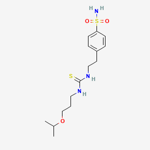 molecular formula C15H25N3O3S2 B10867806 4-[2-({[3-(Propan-2-yloxy)propyl]carbamothioyl}amino)ethyl]benzenesulfonamide 