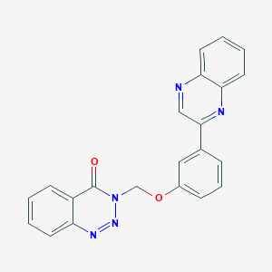 molecular formula C22H15N5O2 B10867817 3-{[3-(quinoxalin-2-yl)phenoxy]methyl}-1,2,3-benzotriazin-4(3H)-one 