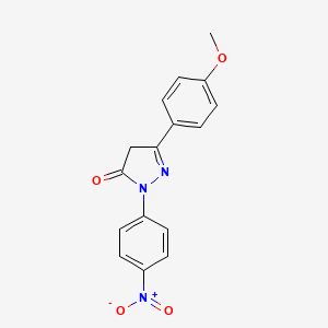 molecular formula C16H13N3O4 B10867830 5-(4-methoxyphenyl)-2-(4-nitrophenyl)-2,4-dihydro-3H-pyrazol-3-one 